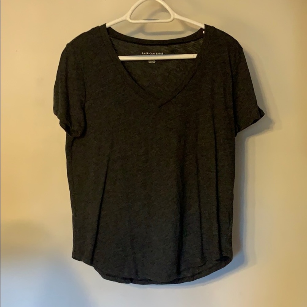 American Eagle Dark Grey & Black Tee